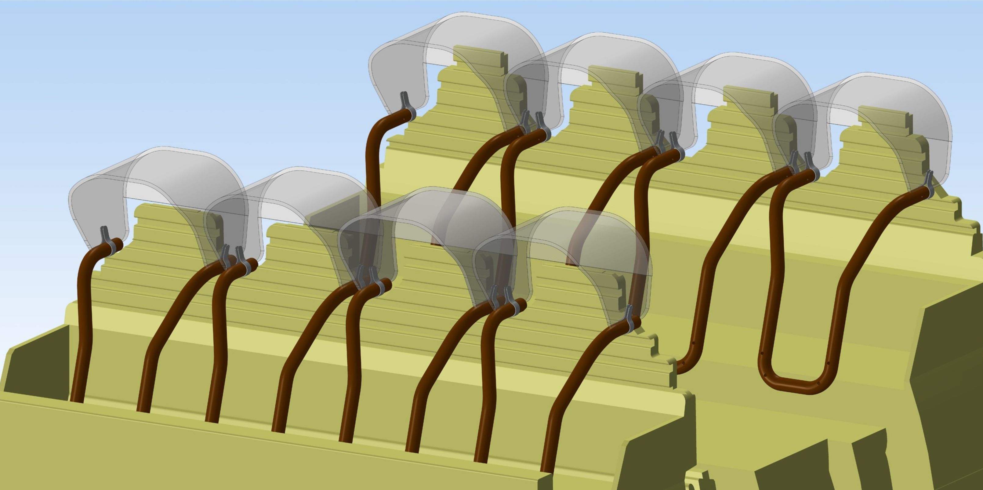 Curved amusement ride safety barrier